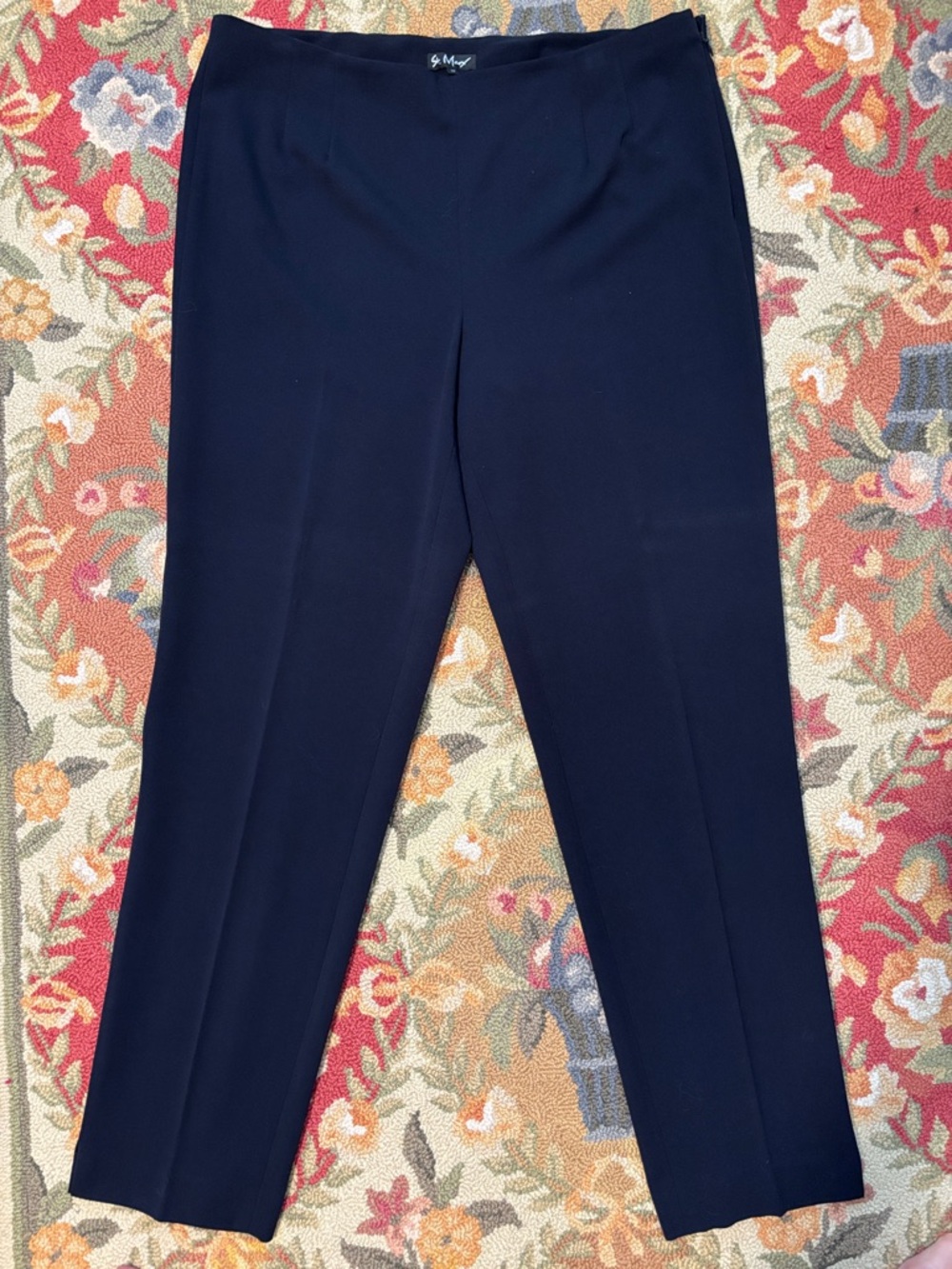 Navy Straight-Leg Pants